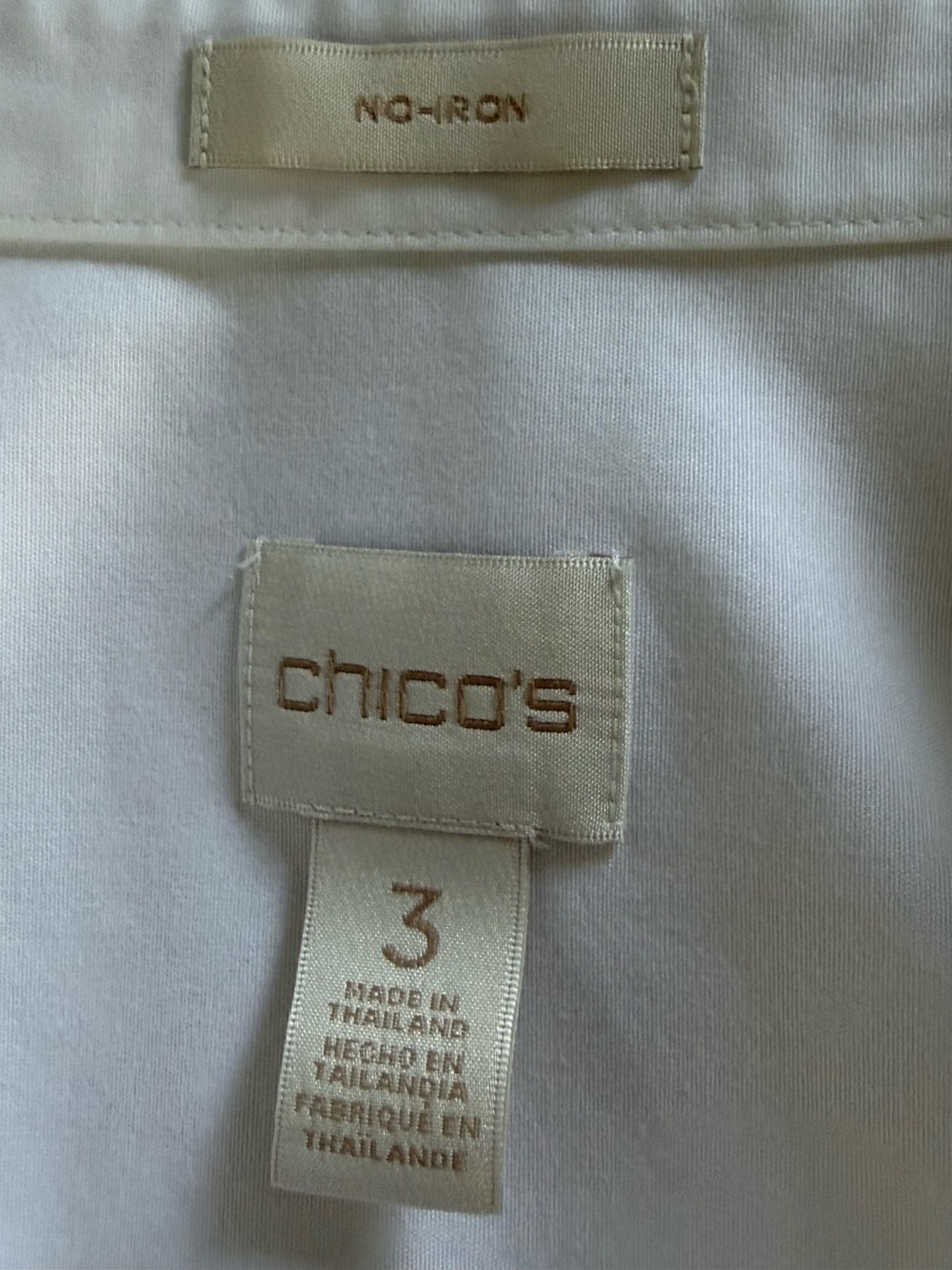 Chico's White Collared Button-Up Shirt - Picture 7 of 7